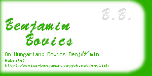 benjamin bovics business card